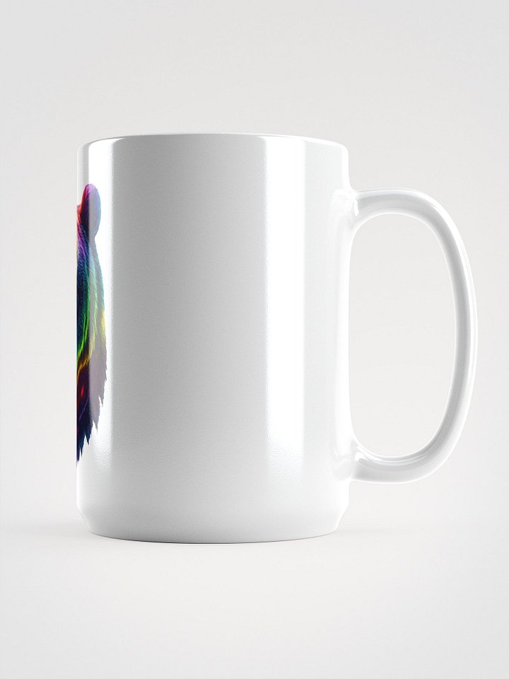 Pride Rainbow Bear Face - LGBTQ Bear in Neon Cosmic Colors Mug product image (2)