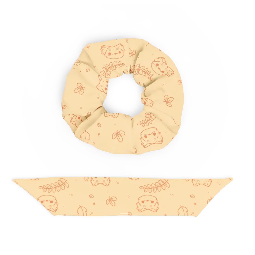 Orange recycled scrunchie | Woodland frens product image (5)