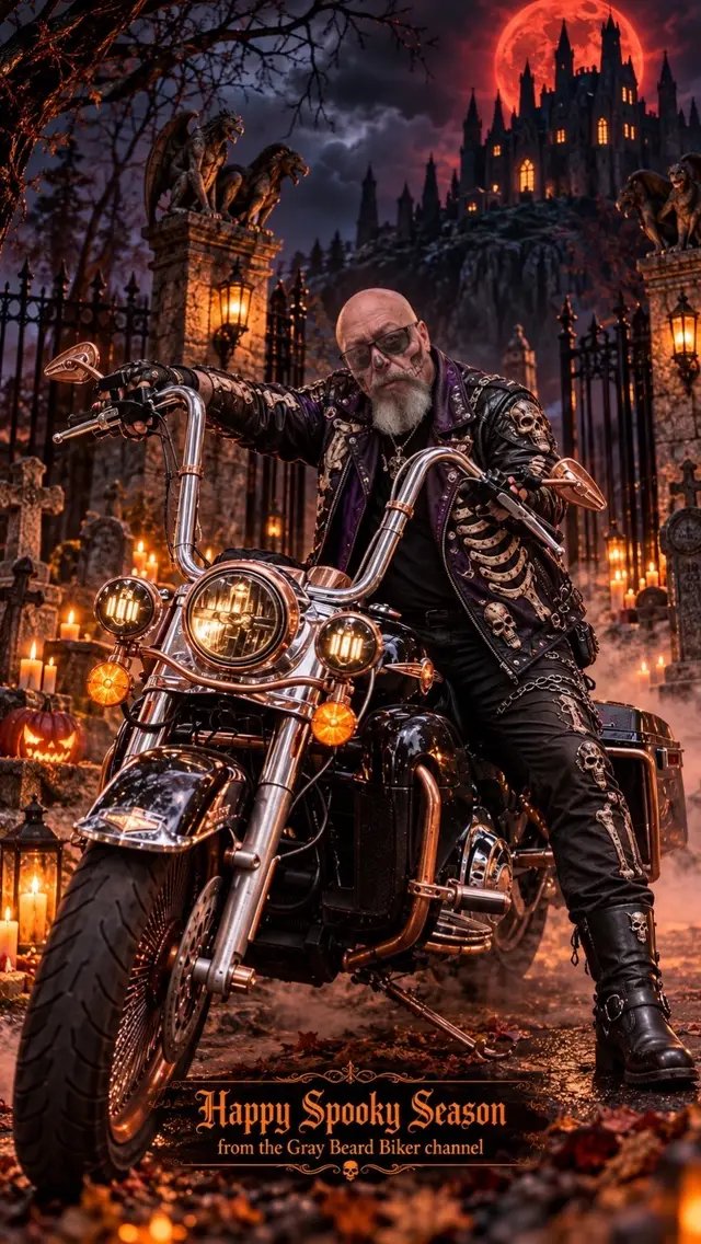 Name what you think the theme or character of each photo in this series is by typing it in the comments of each Halloween image. Can you get them each correct? #graybeardbiker #halloween #chatgpt 