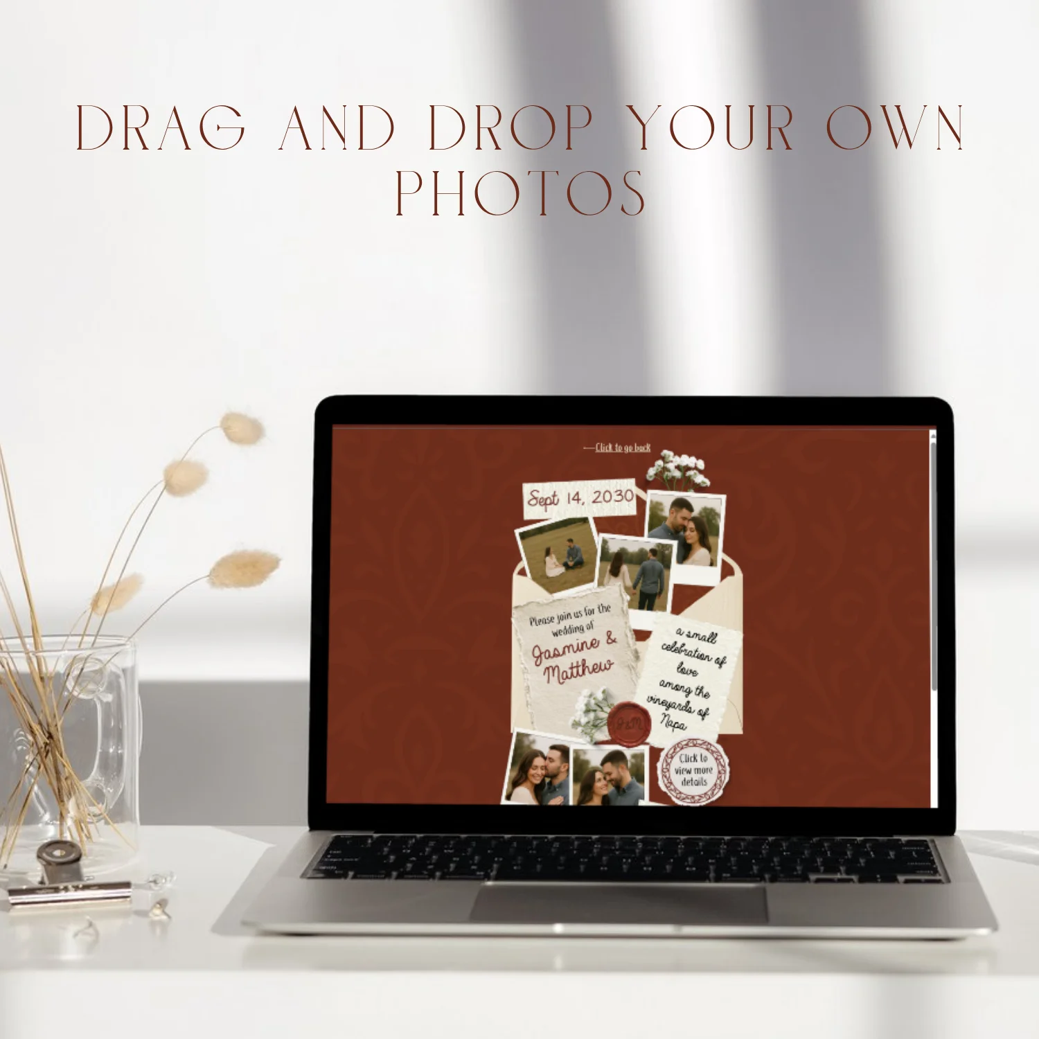 Wedding Website Template with RSVP | Editable Canva Wedding Invitation Site | Terracotta Winery Theme | Mobile Friendly product image (9)