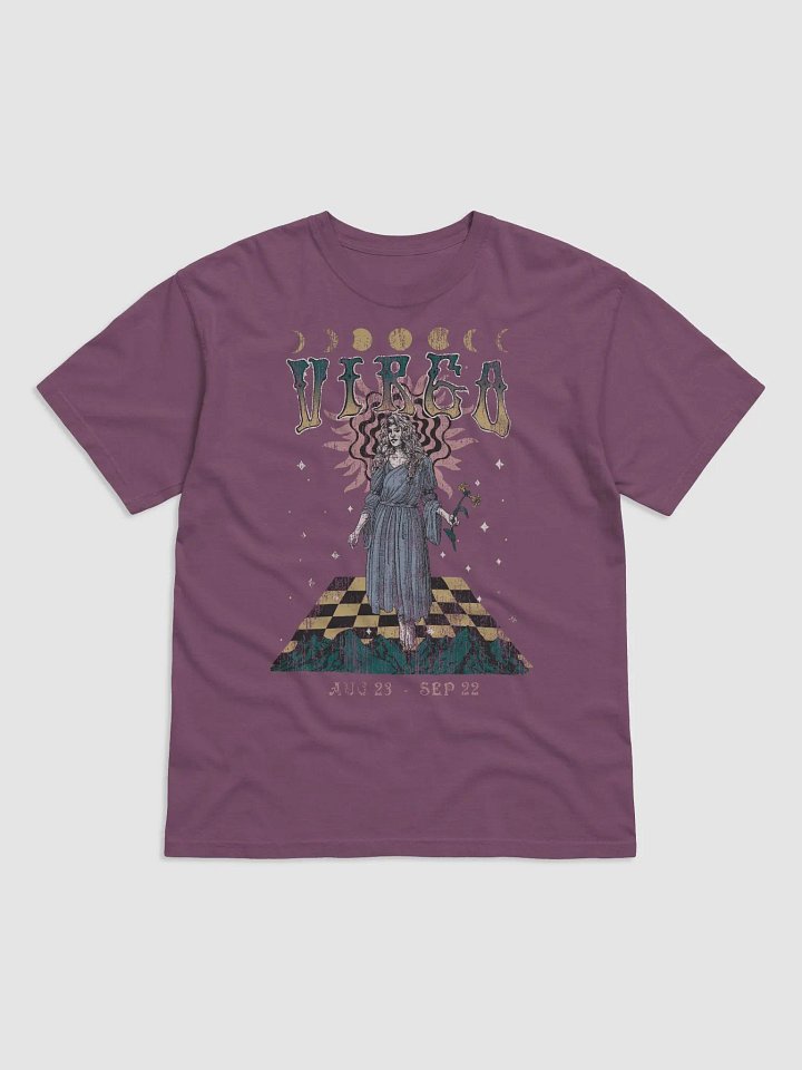 Virgo Zodiac Sign Tee | Art Nouveau-Style Grunge Streetwear T-Shirt for August 23 to September 22 Birth Months product image (2)