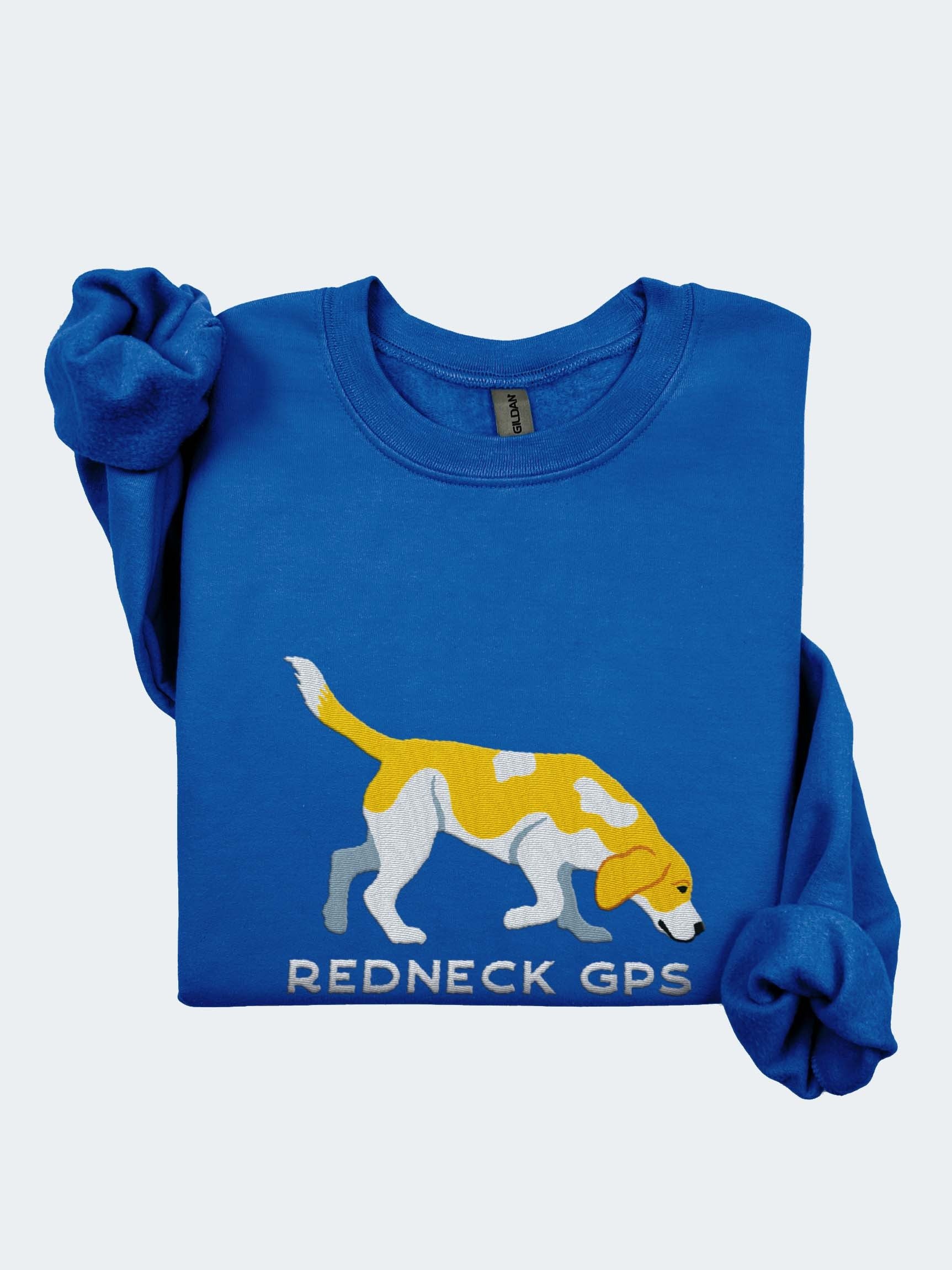 Redneck GPS Sweatshirt (Embroidered) of a Beagle(Lemon 2) product image (1)