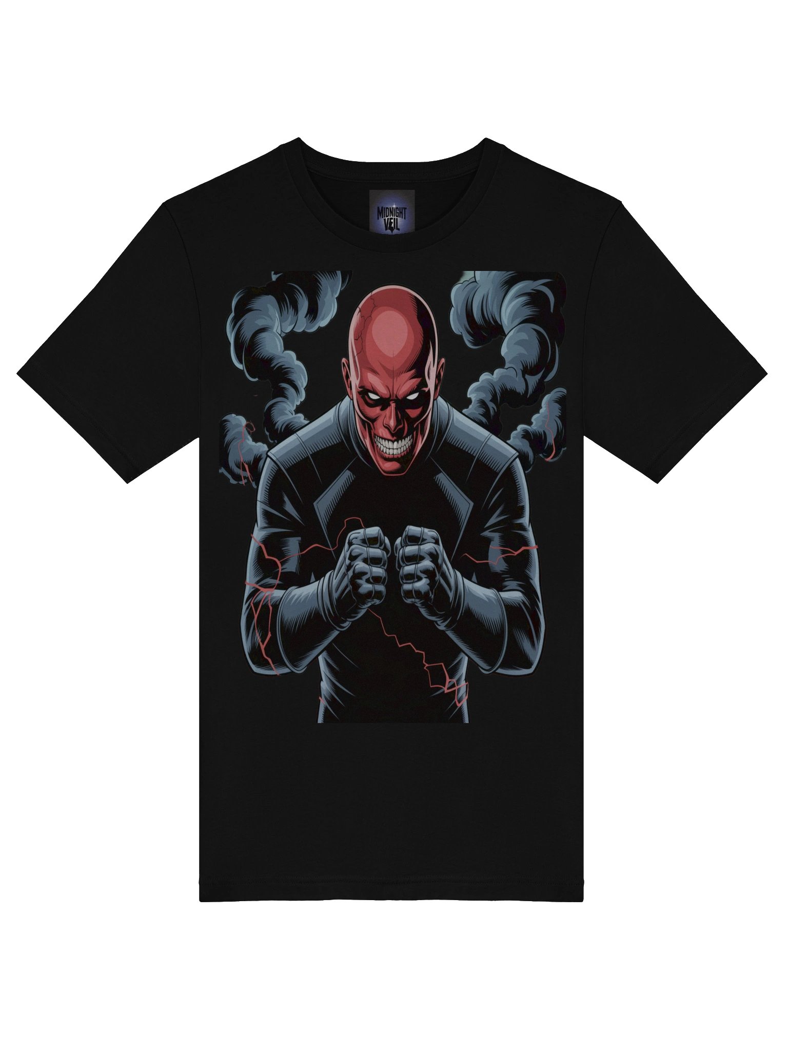 Enshrouded Fury: Red Skull Supersoft Graphic T-Shirt product image (7)