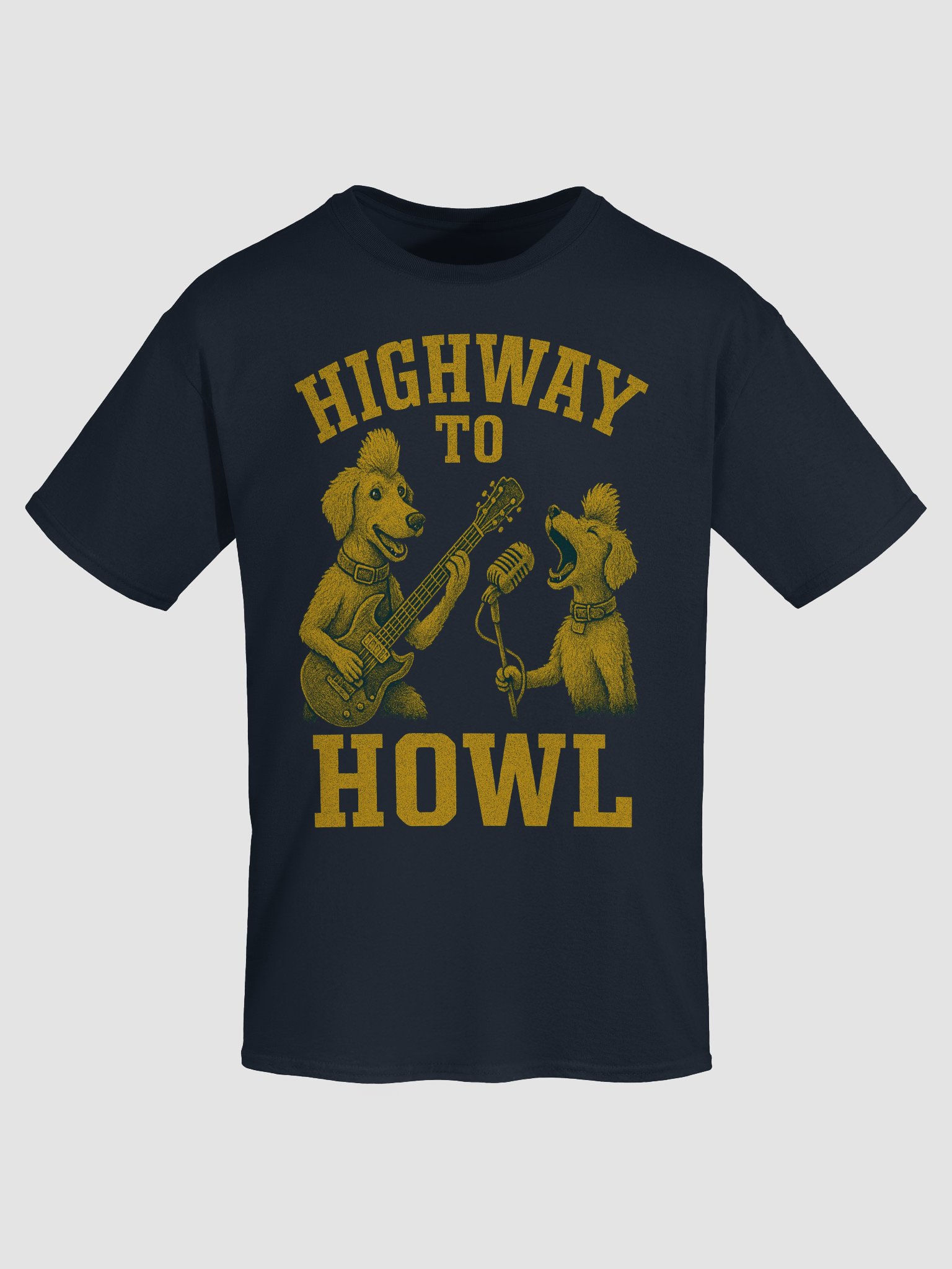 Highway to Howl Band T-Shirt - Cute Dogs Playing Guitar product image (7)