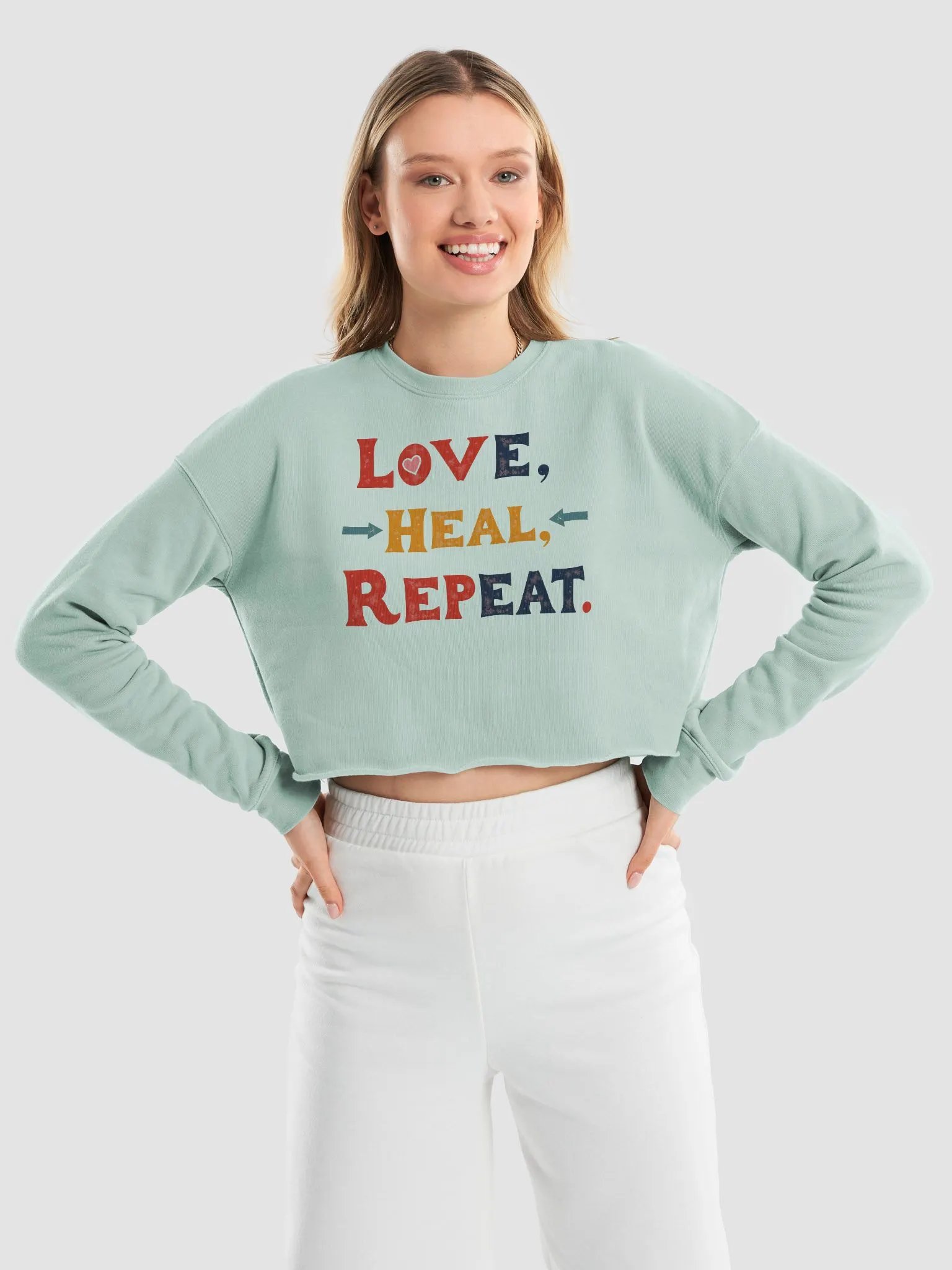 Love Heal Repeat Fleece Crop Sweatshirt product image (17)