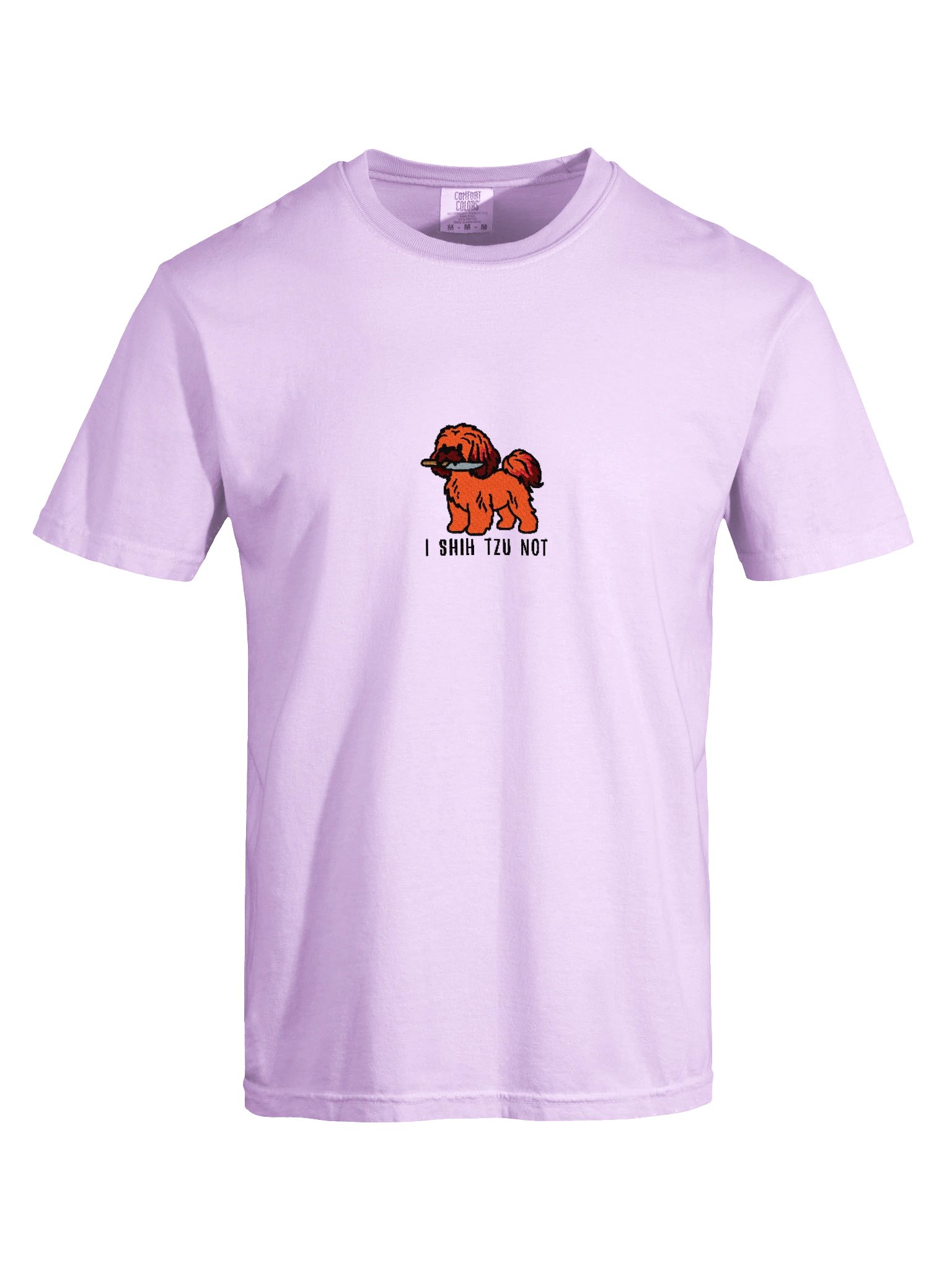 I Shih Tzu Not Funny Chibi-Style Embroidered T-Shirt for Shih Tzu(Red) Owners product image (99)