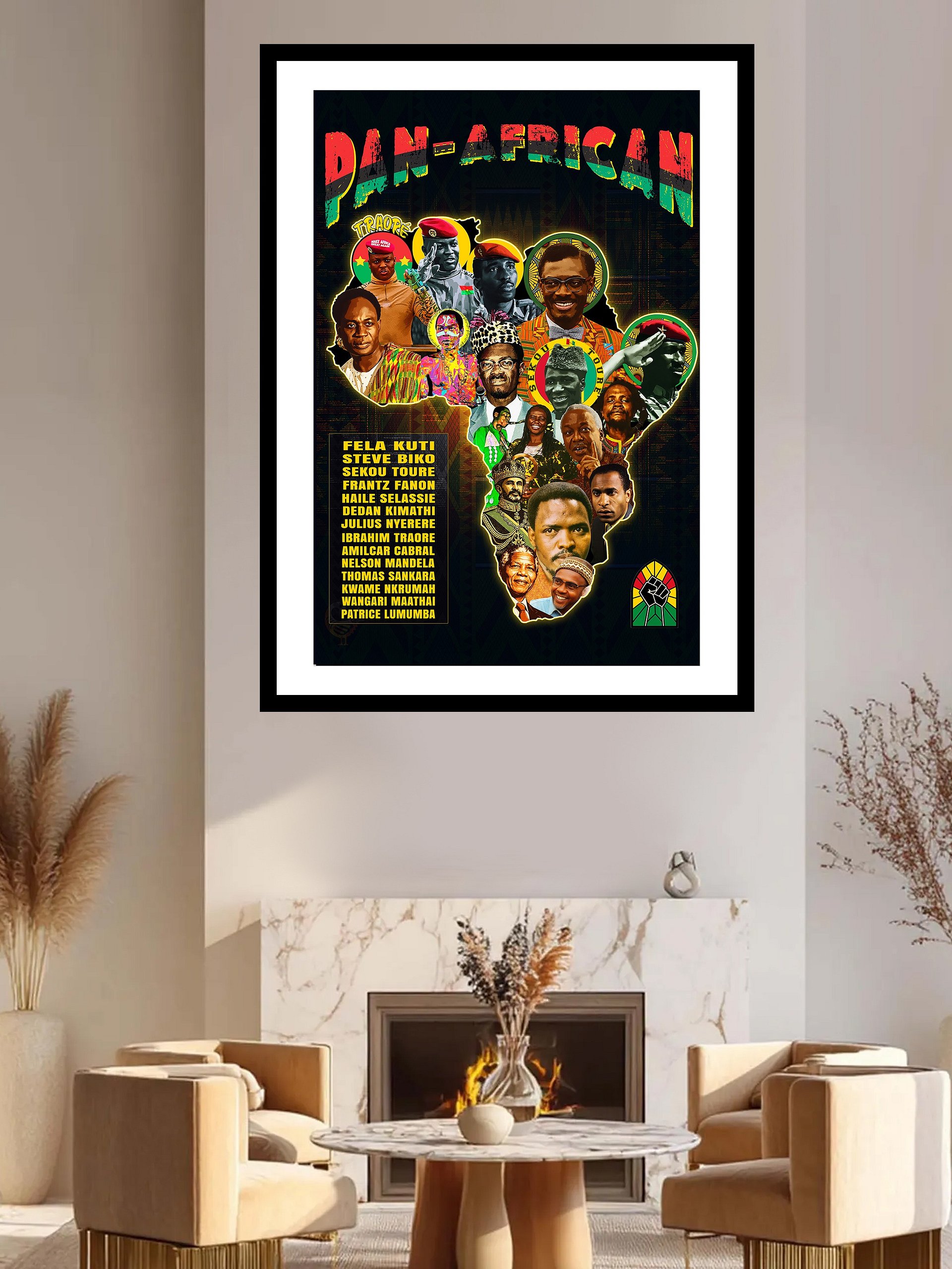Pan-African Heroes Collage - Africa Map Poster product image (1)