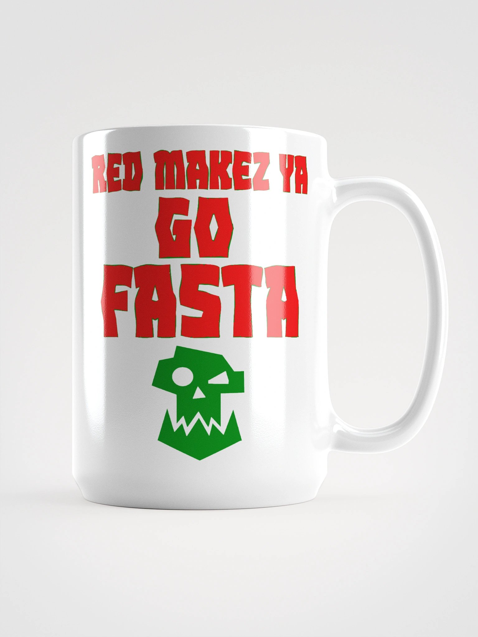 Red Makez Ya Go Fasta Ork Skull Mug product image (2)