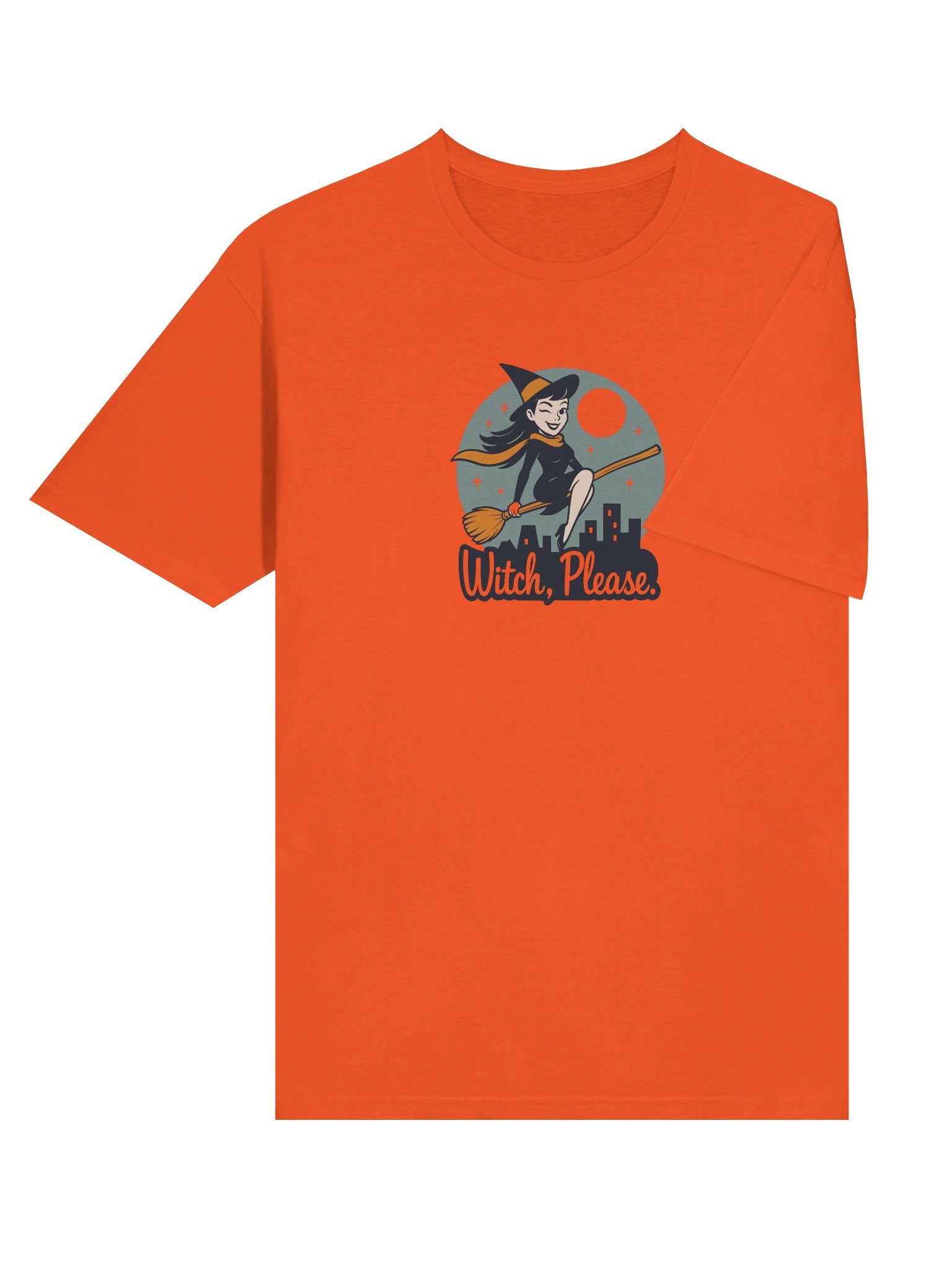 Witch Please Funny Halloween Shirt – Cute Spooky Witch on Broom Retro Design product image (8)
