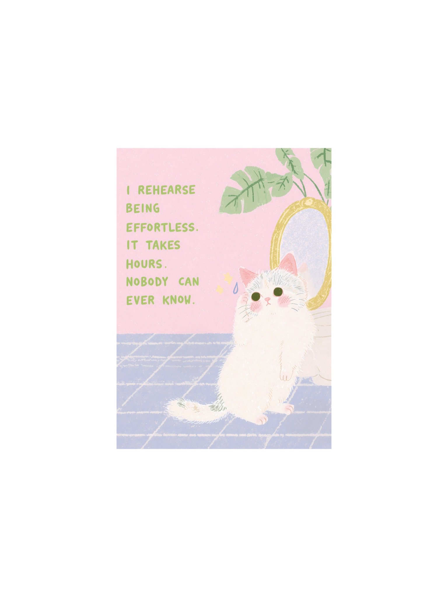 Effortless Cat Mirror Quote Poster product image (6)