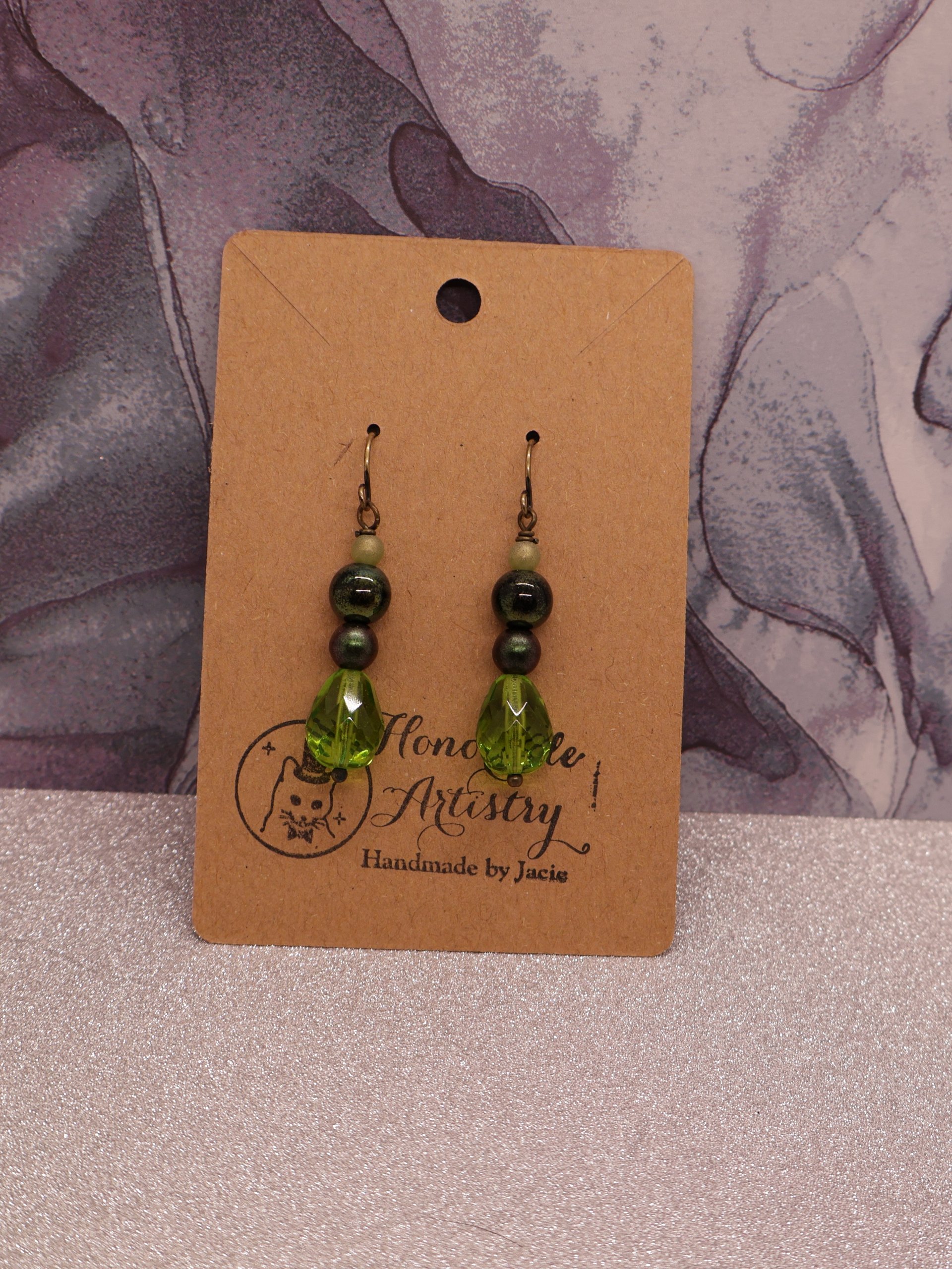 Green Drop Earrings product image (2)