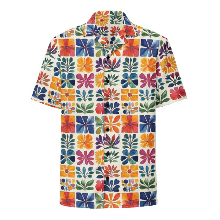 Mexican Folk Art Floral Pattern: Seamless Patchwork Papel Picado Hawaiian Shirt product image (1)