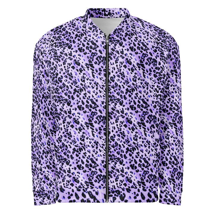Purple Leopard Skin Bomber Jacket product image (1)