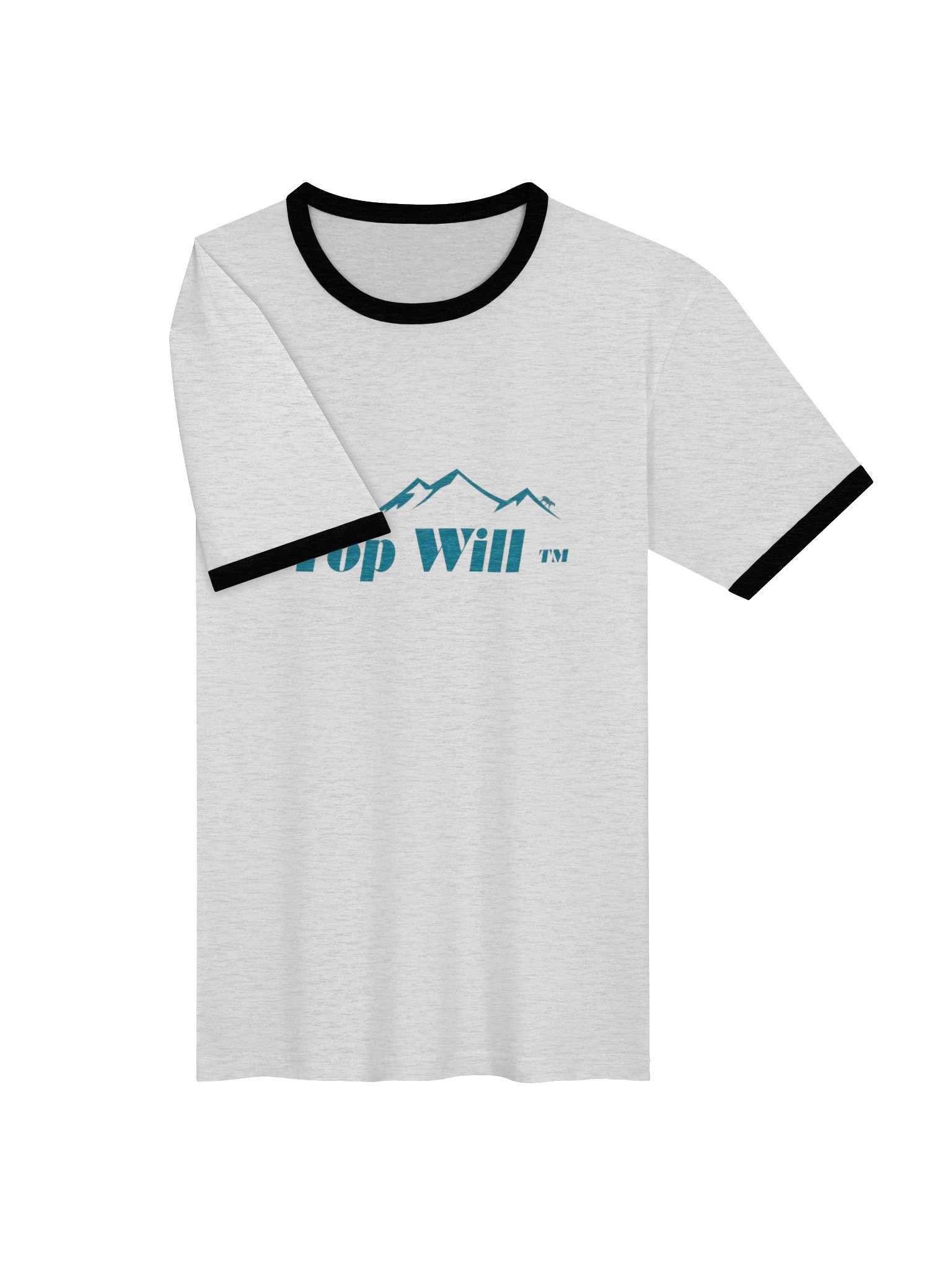 Top Will ™ Grey & Turquoise Unisex Ringer T-Shirt product image (3)