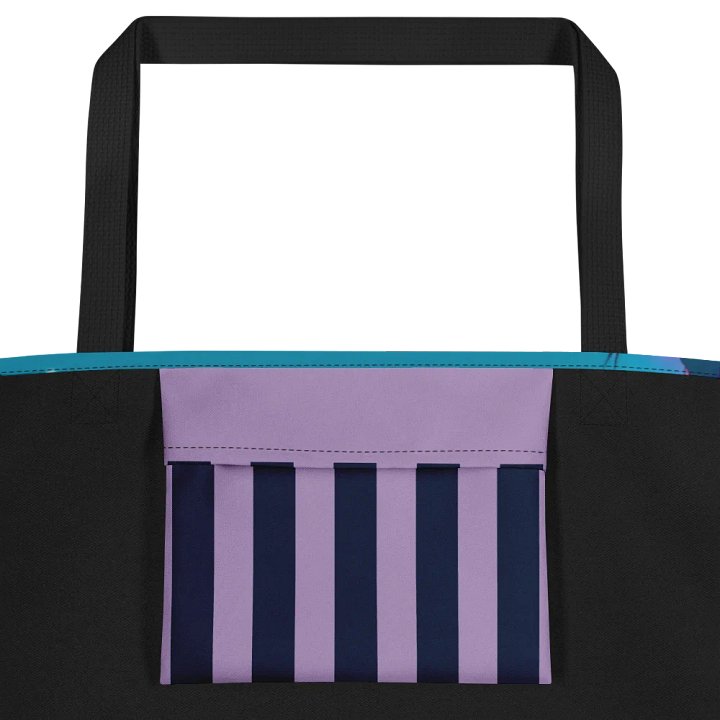 Large Tote Bag w/ Pocket- Holiday Signal: Sleigh the Frequency product image (2)