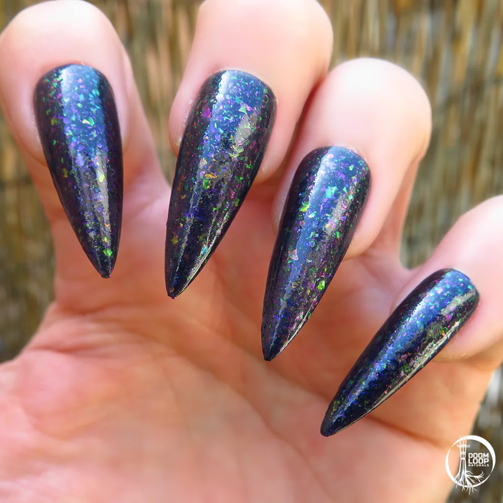 BLUE HOUR BREAK - Midnight Blue Jelly Flakie Nail Polish product image (4)