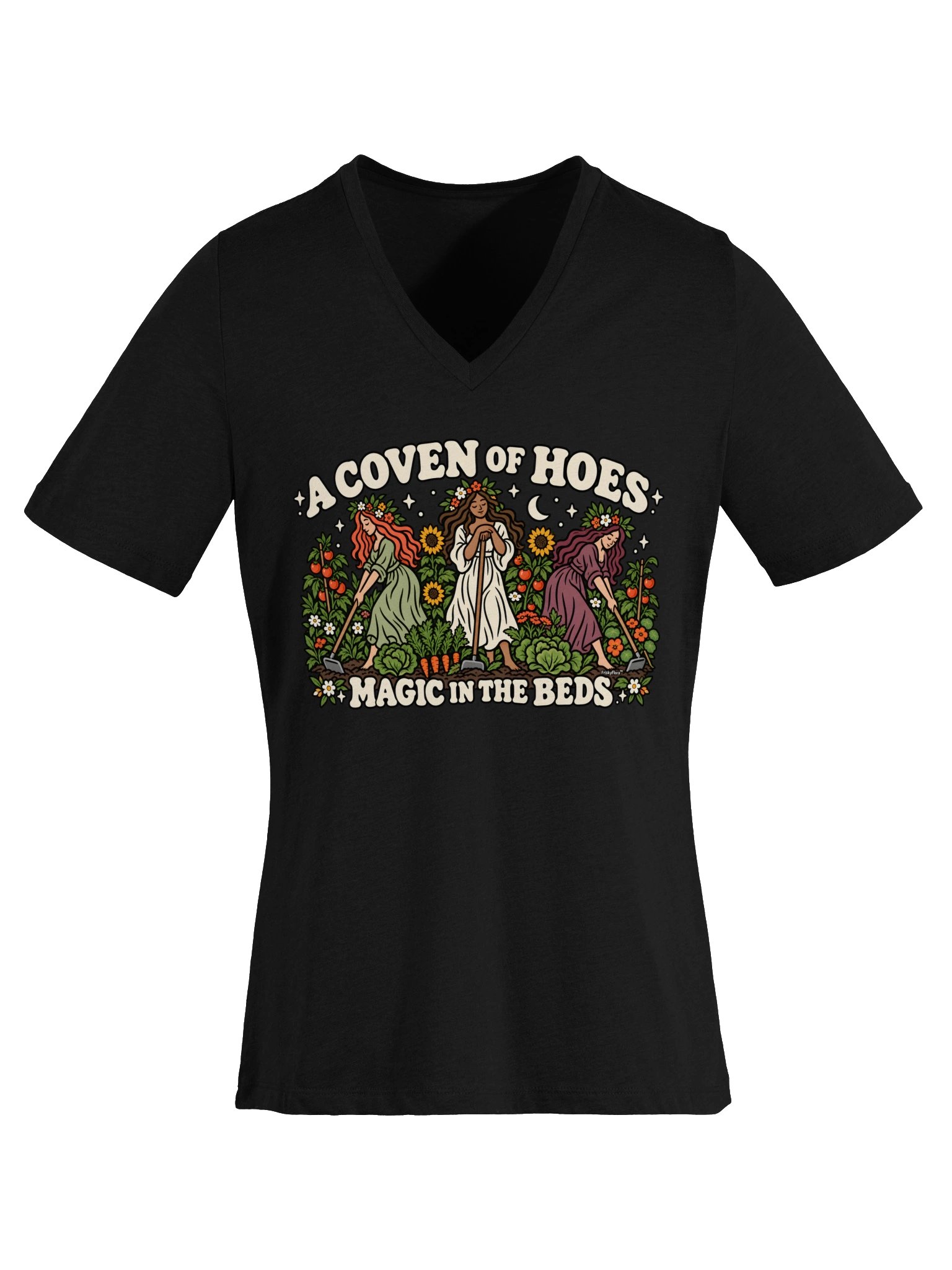 A Coven of Hoes Witchy Garden V-Neck Tee product image (6)