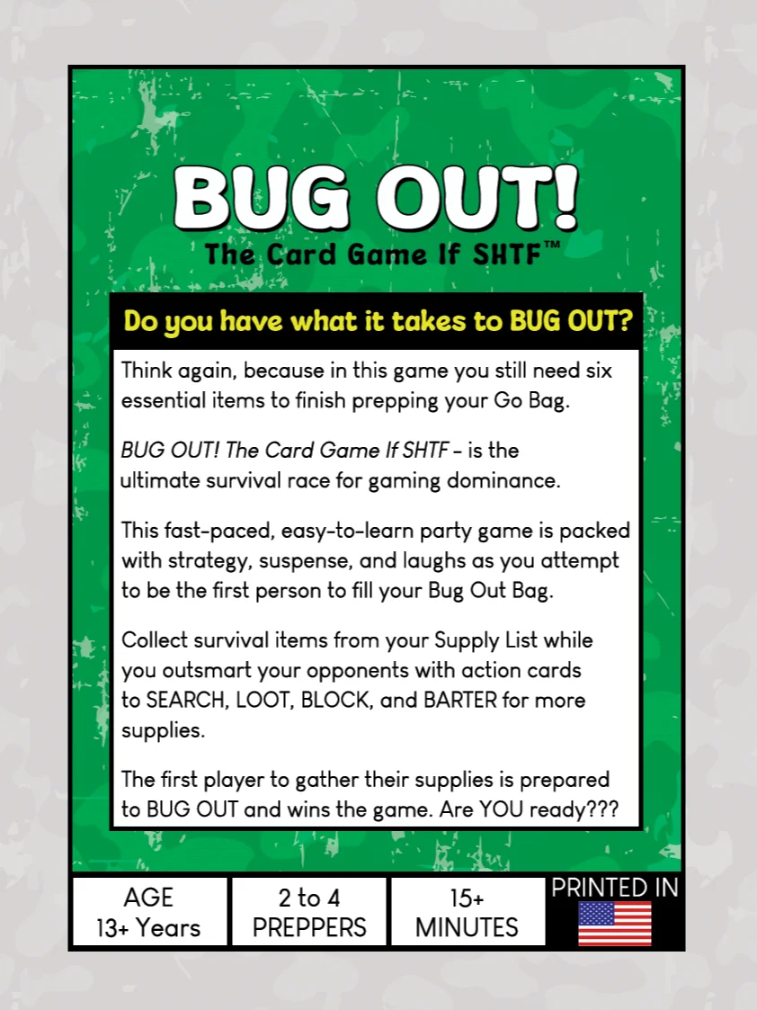 Bug Out! The Card Game If SHTF. product image (2)