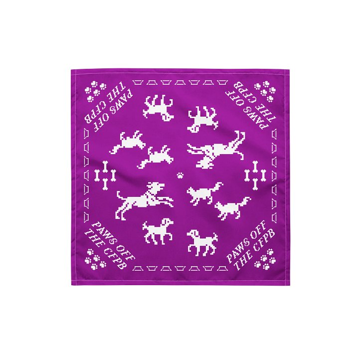 Paws off the CFPB Bandana (Purple) product image (1)