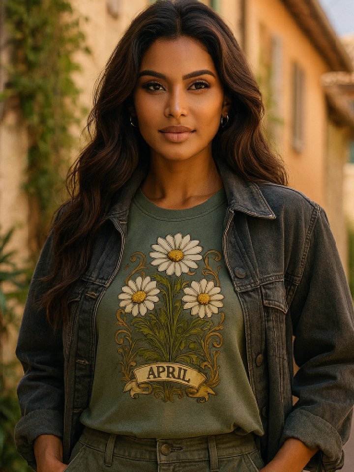 April Birth Month Flower T-Shirt – Daisy Birthday Gift for Women 🌼 product image (1)
