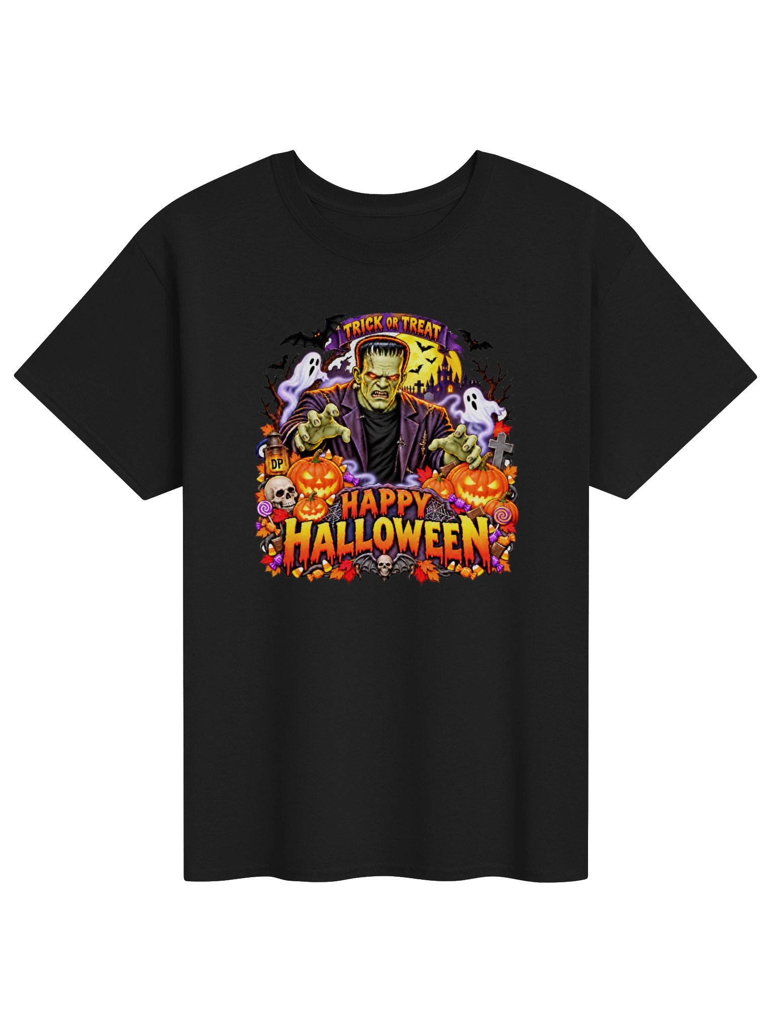 Frankenstein Happy Halloween Gildan Heavyweight T-Shirt product image (6)