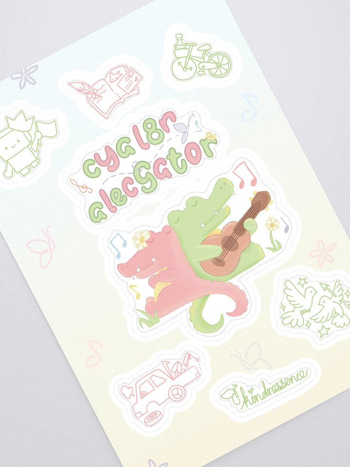 cya l8r alecgator sticker sheet product image (1)