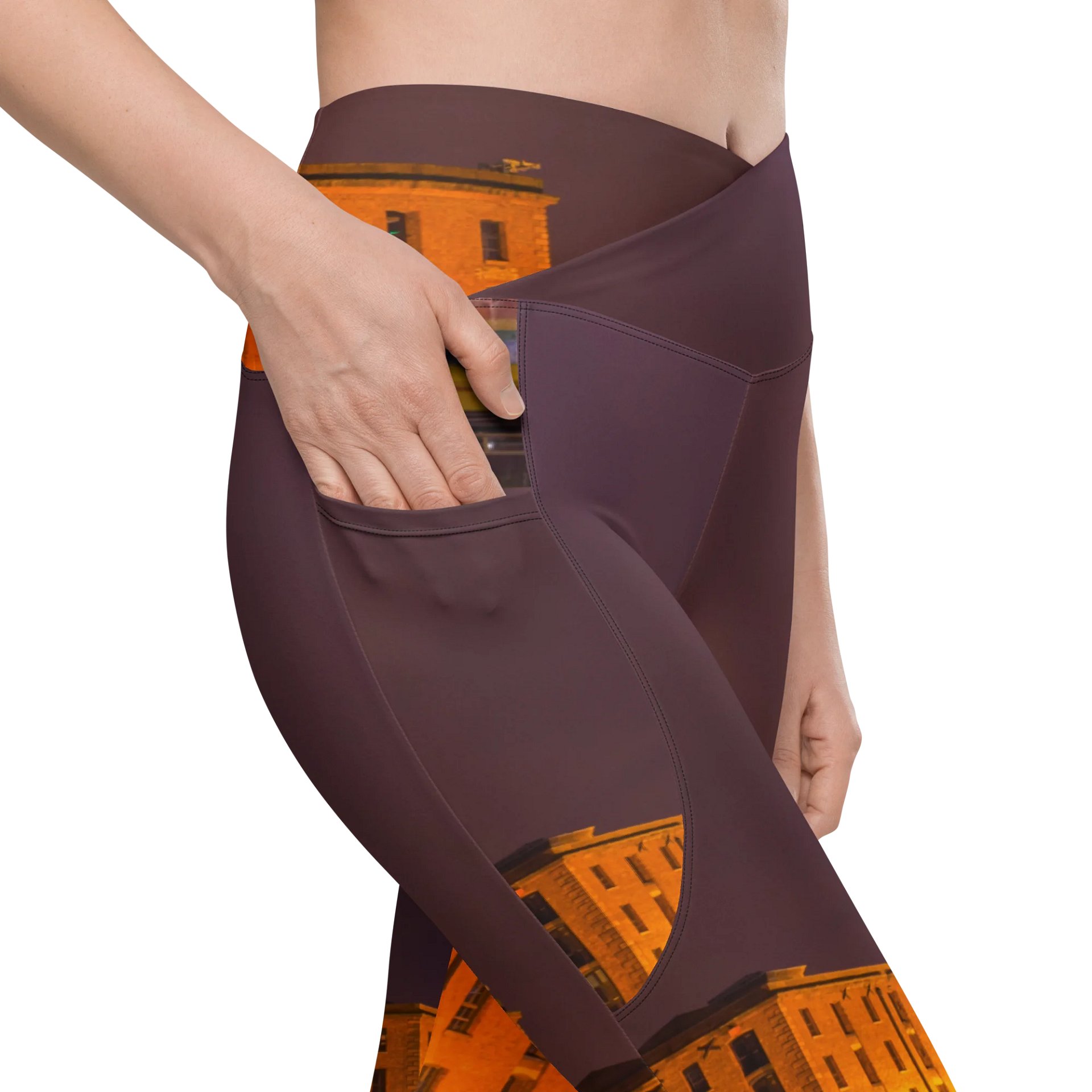 'Somewhere in the City' Crossover Leggings with Pockets product image (10)
