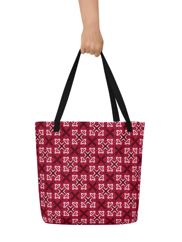 Red Symmetry All-Over Tote Bag product image (2)