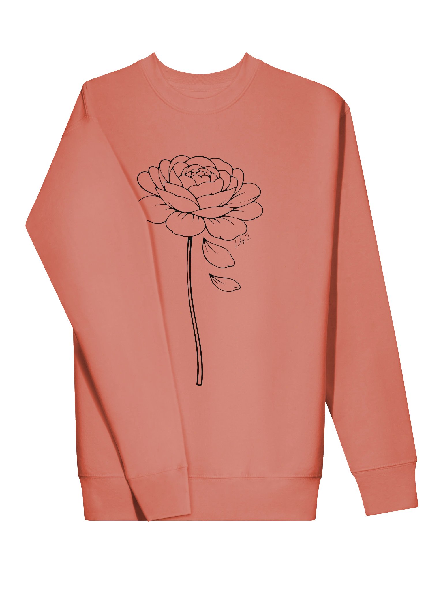 Rose “love hard” Sweatshirt - Dusty Rose product image (2)