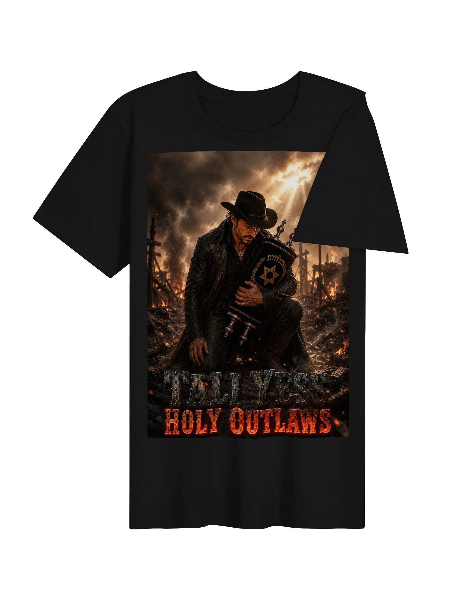 Tali Yess Holy Outlaws — Pose 6 Black T-Shirt product image (4)