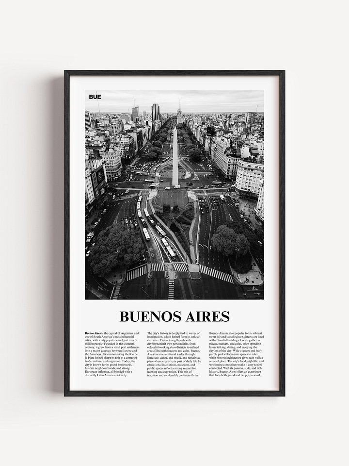 Buenos Aires 01 Newspaper Poster | Framed product image (1)