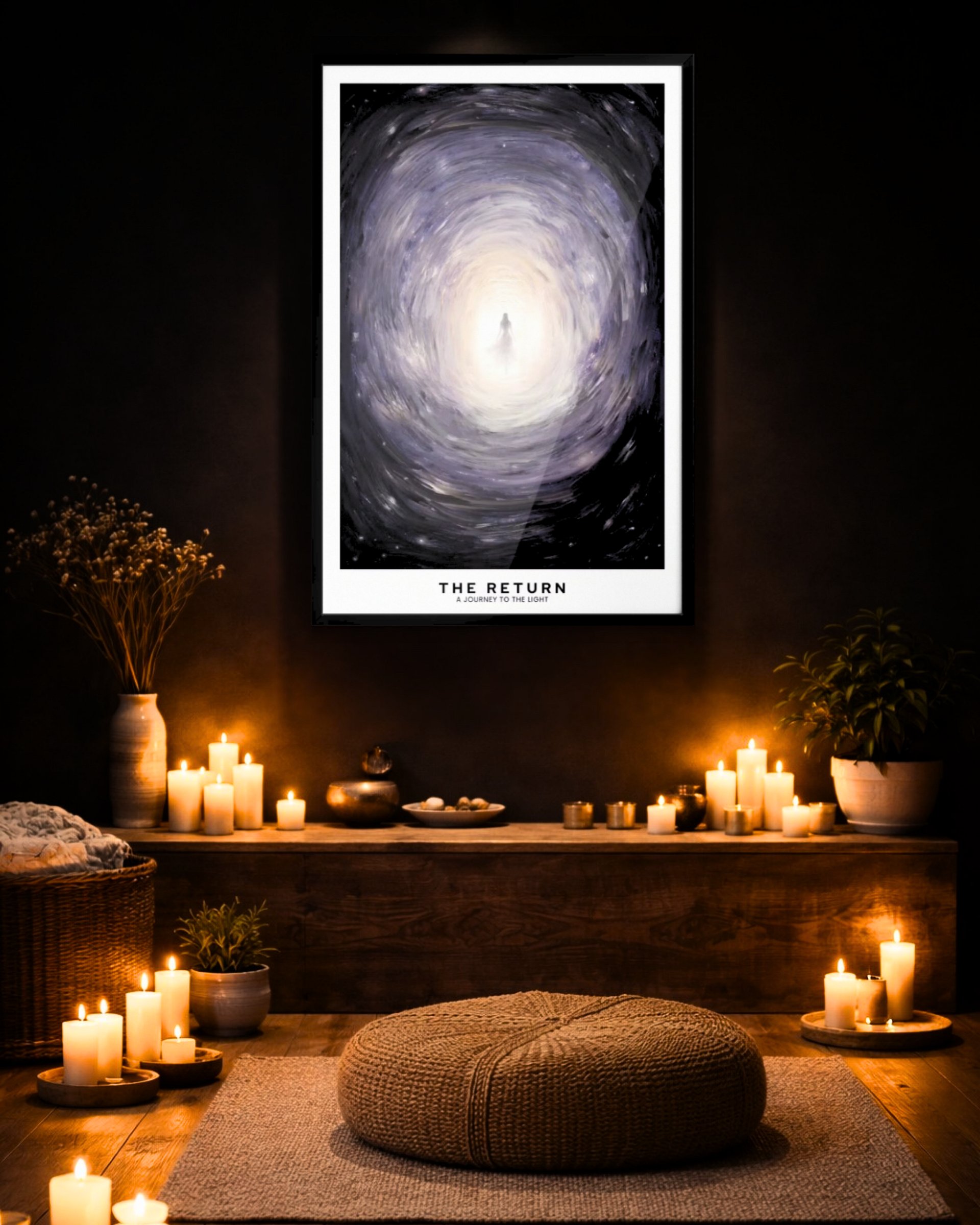 The Return – Spiritual Wall Art Print | Near Death Experience Art | Afterlife Light Tunnel Poster | Meditation & Healing Room Decor product image (6)
