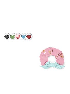 Pixel Heart Pin + Starry Nights Scrunchie Bundle | Fun & Playful Aesthetic Gift Set