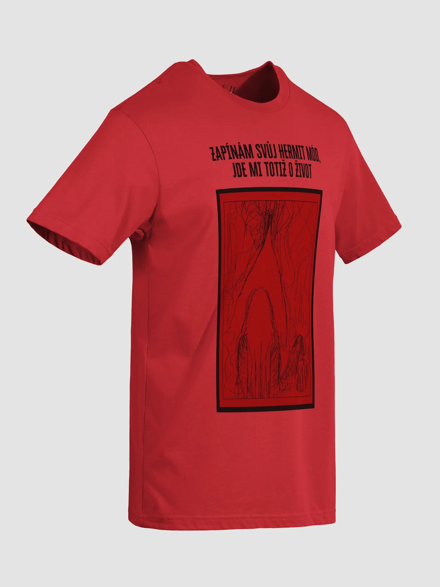 Hermit mód Red T-shirt product image (5)