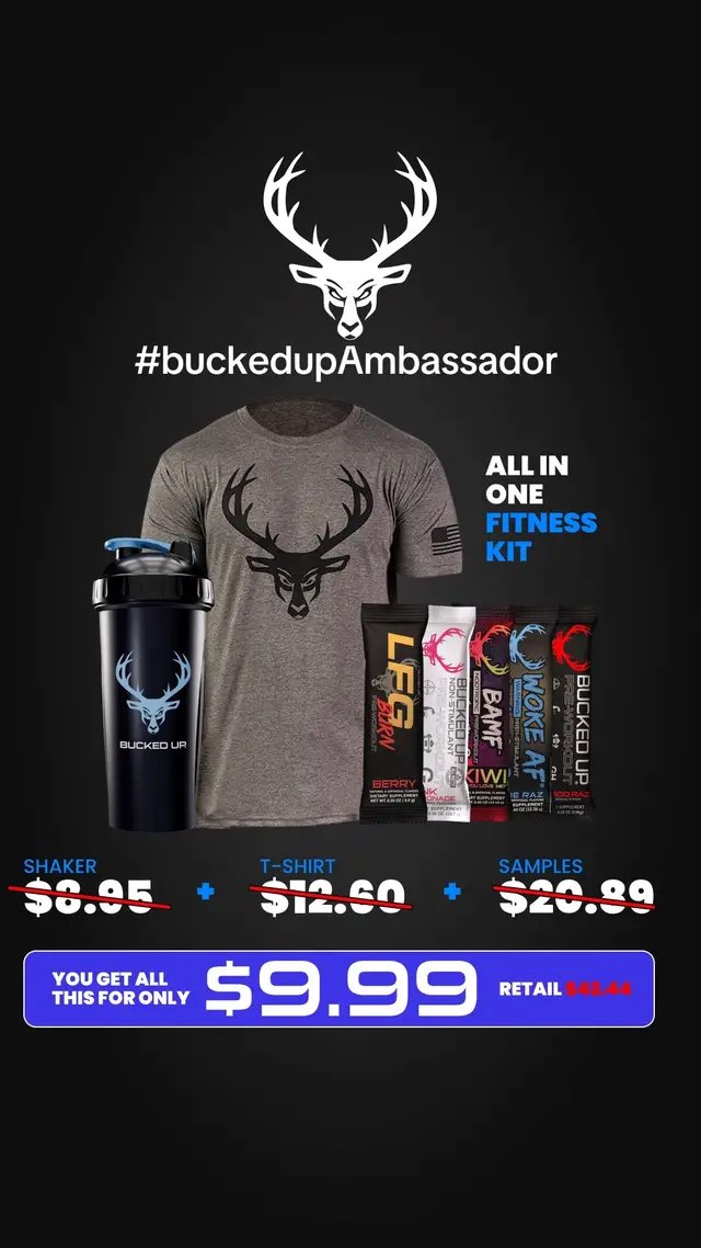 Kickstart your fitness journey!  @BuckedUp has you ready to go with this sample pack!  Ssm2026 saves you at checkout!  https://bckd.co/93nBRpa