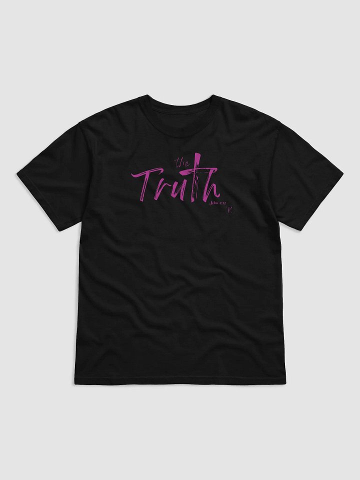 The Truth black t-shirt with pink graphic product image (1)