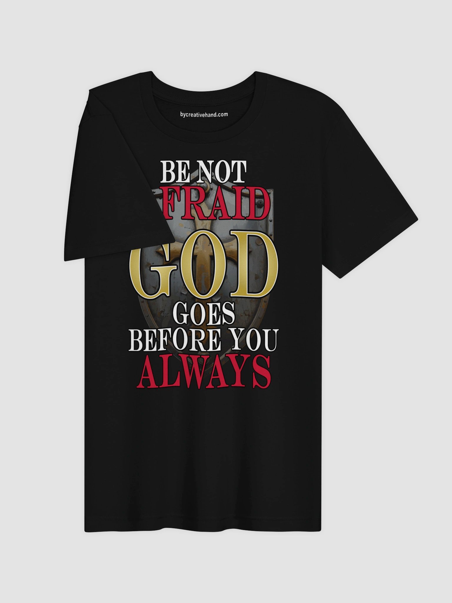 Be Not Afraid Cross and Shield T-Shirt product image (3)
