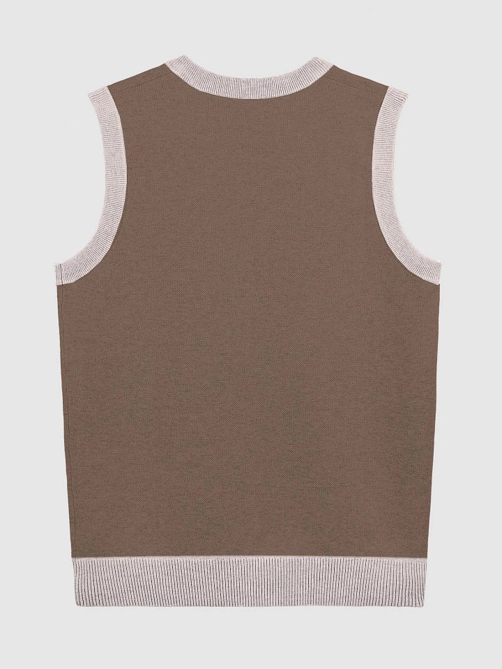 PLEASE DON'T MAKE ME TALK (light pink and brown) knitwear vest product image (6)