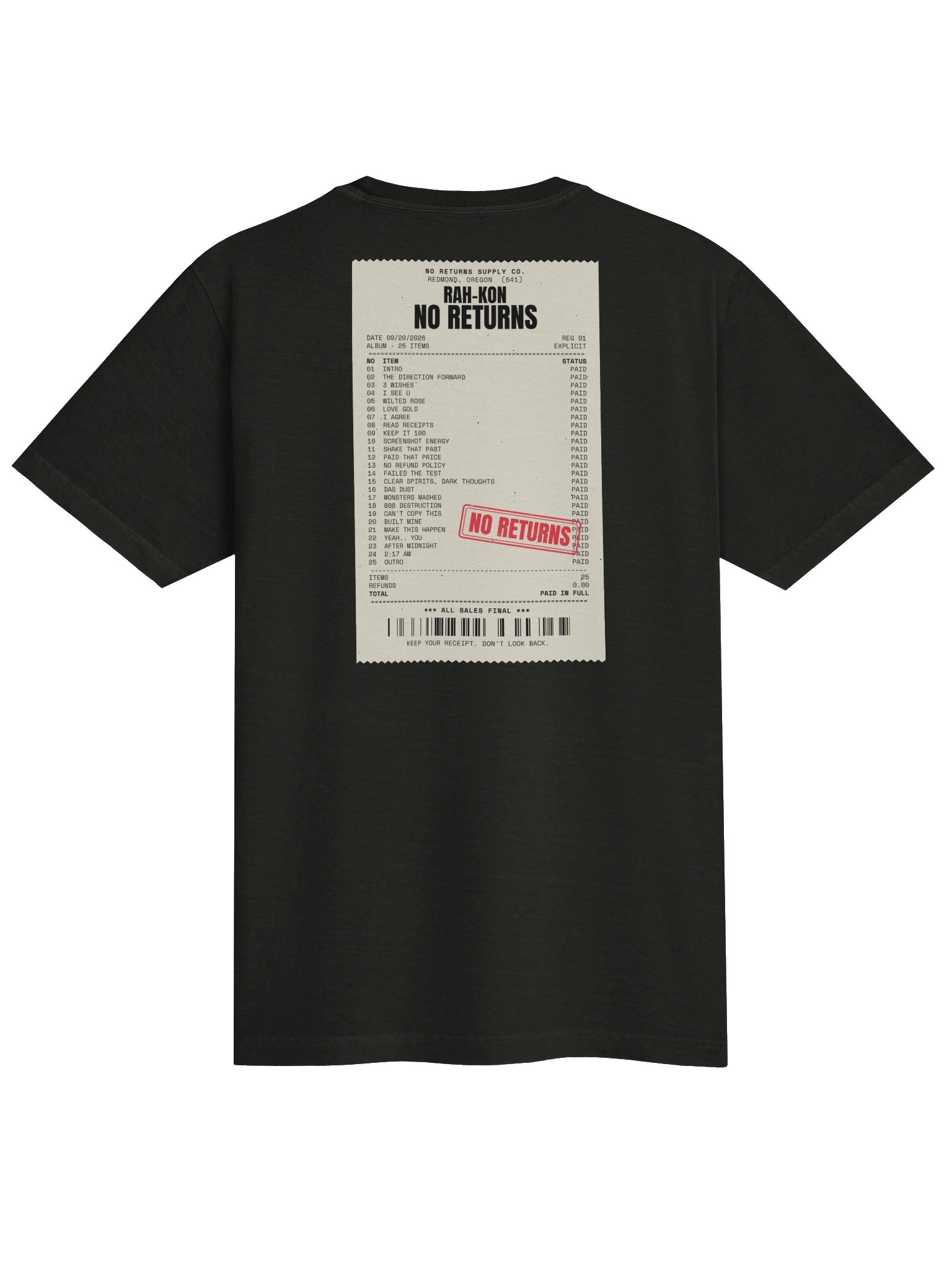 NO RETURNS Receipt Tee product image (2)