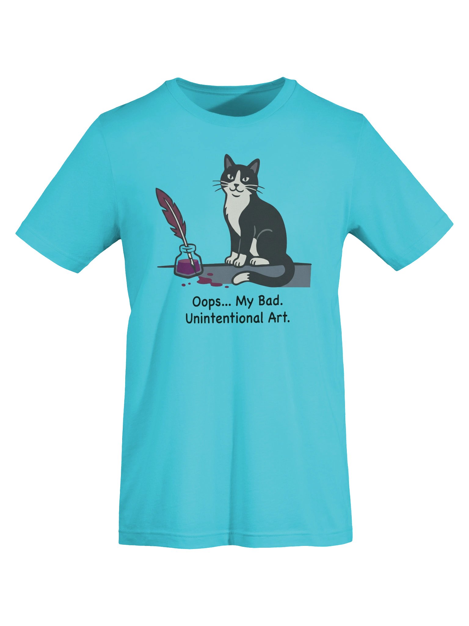 Funny Tuxedo Cat T-Shirt - 'Oops My Bad Unintentional Art' Graphic Tee product image (3)