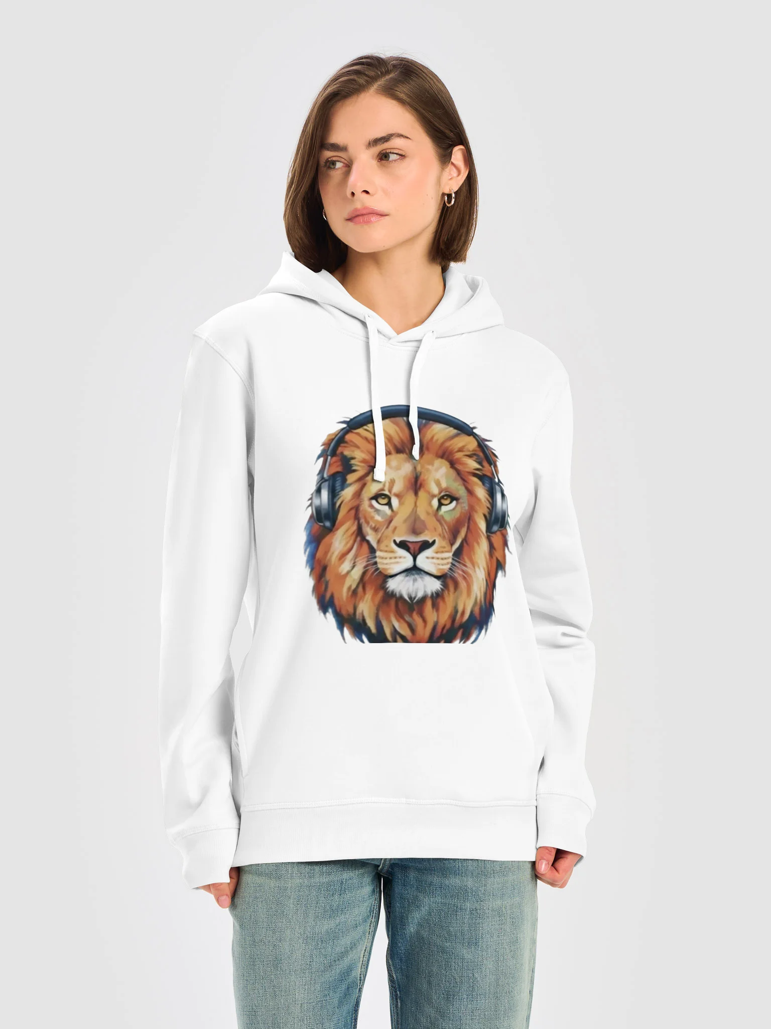 Majestic Neon Lion | Organic Premium Hoodie product image (2)