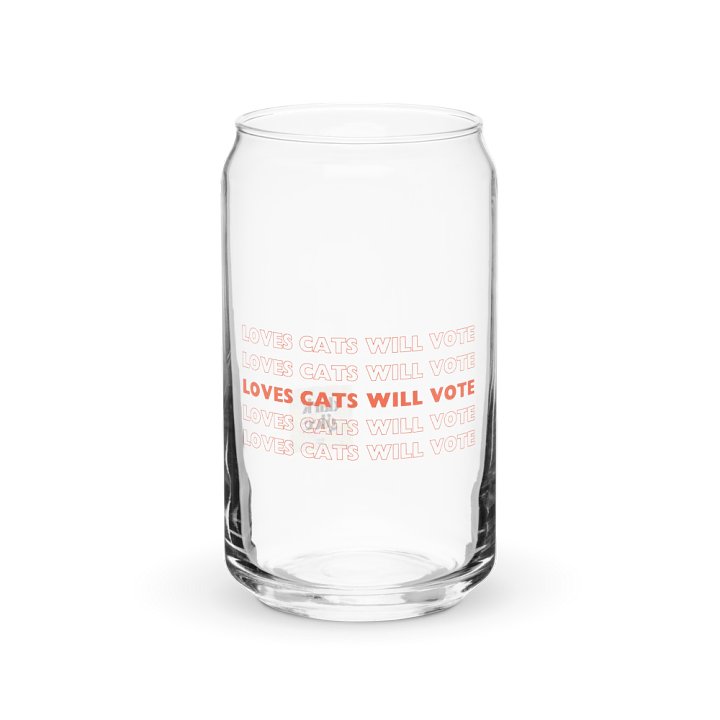 Loves Cats Will Vote Can-Shaped Glass product image (1)