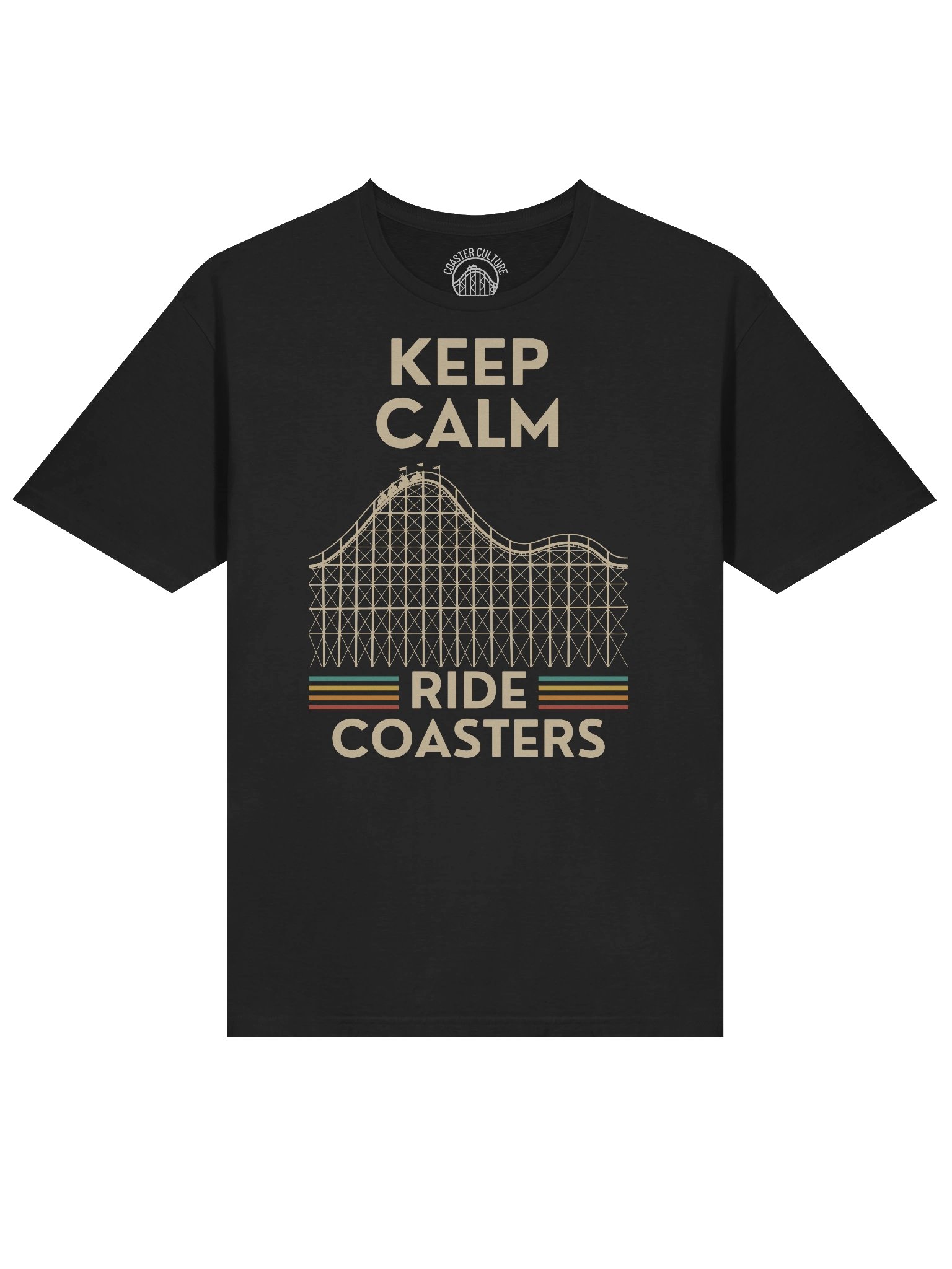 Keep Calm Ride Coasters T-Shirt – Retro Theme Park Fan Tee product image (2)