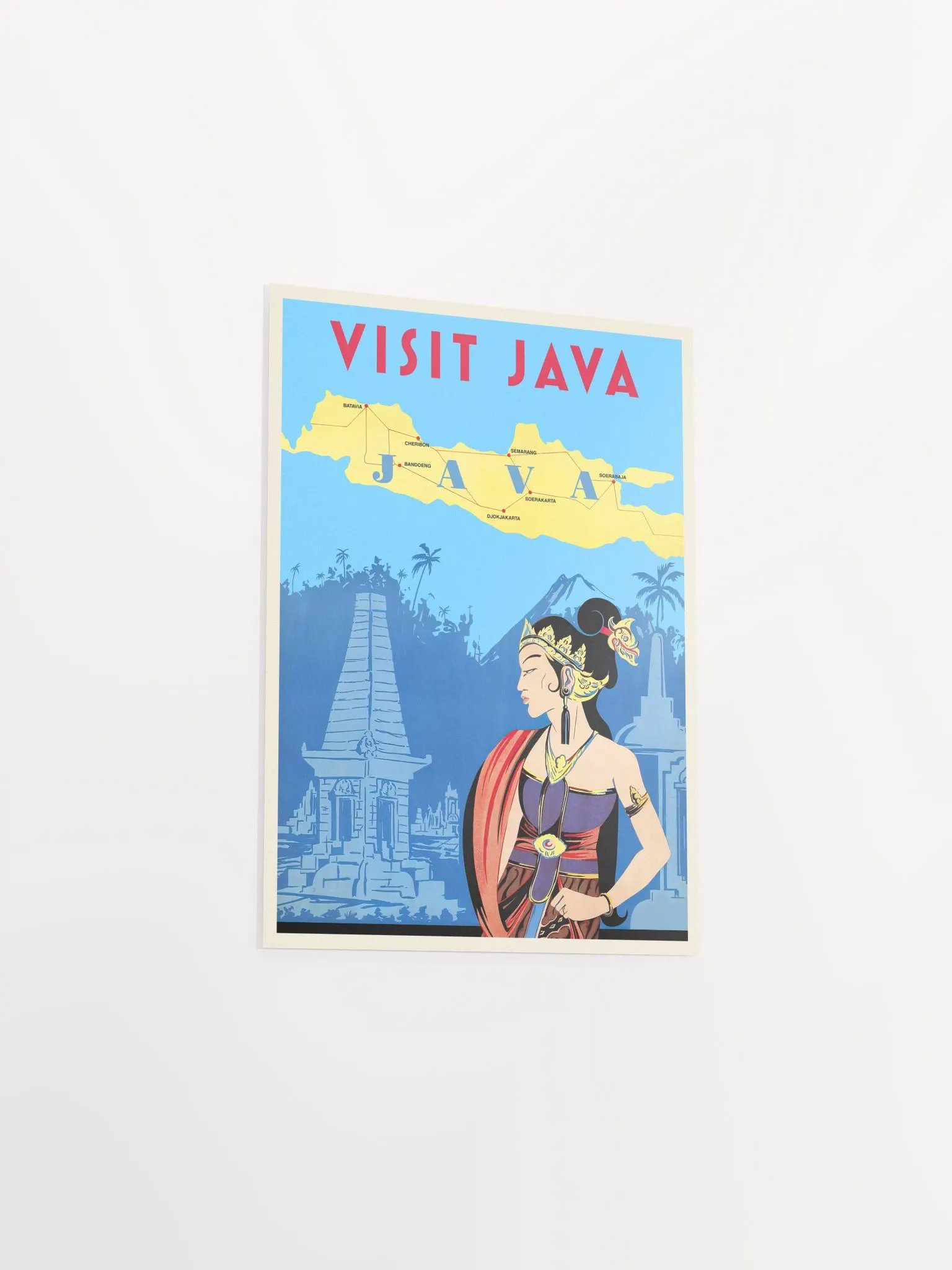Visit Java. Indonesia, 1910s — retro vintage travel poster product image (8)