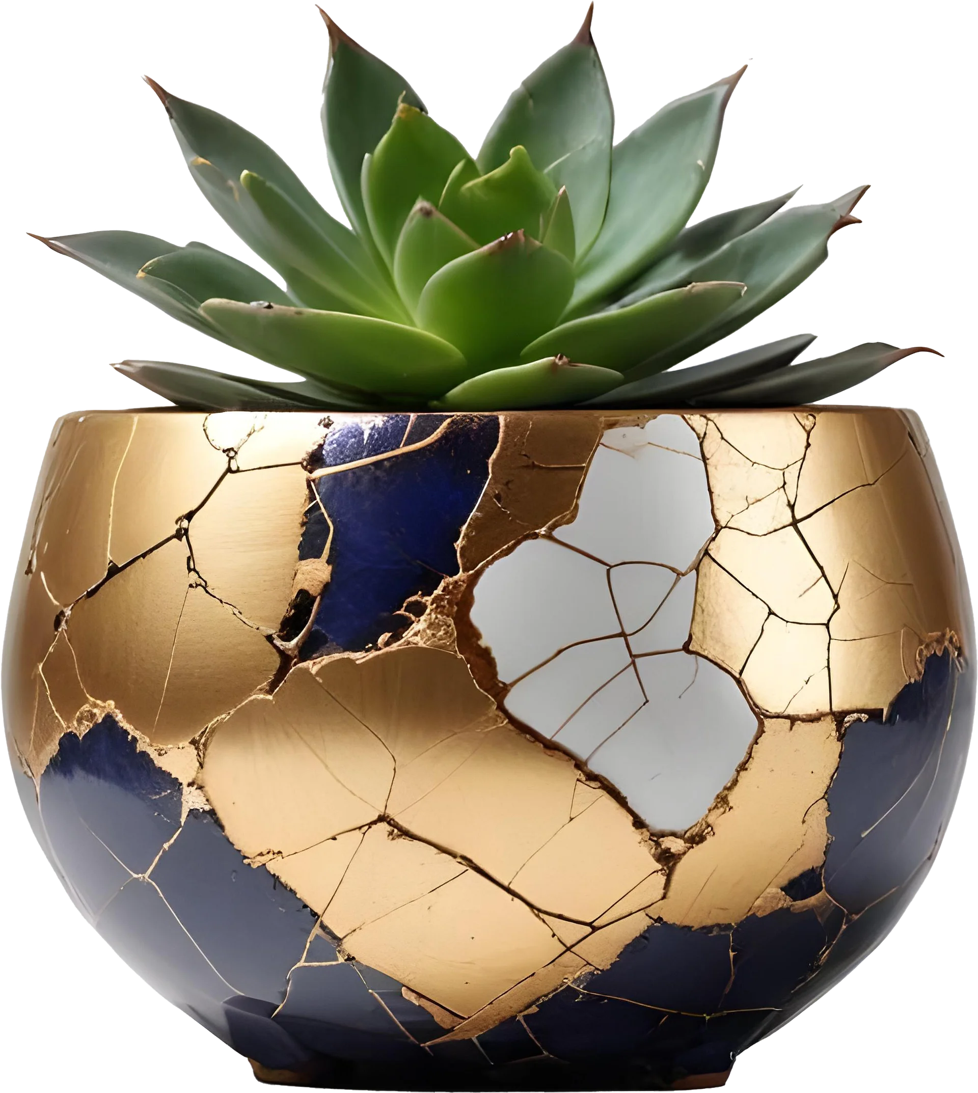 Kintsugi Brilliance – Succulent Design PNG product image (1)