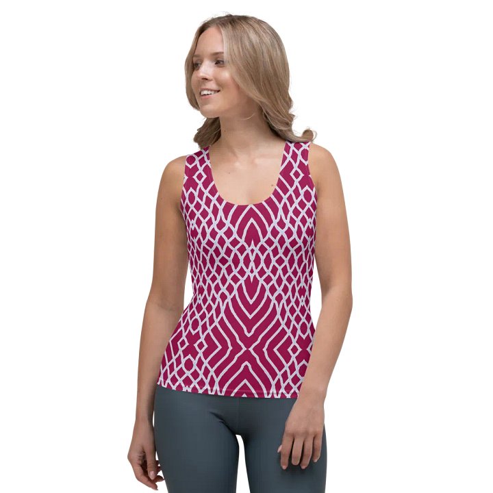 Net white and red/All-over print Womens Tank Top by Sublicolor product image (1)