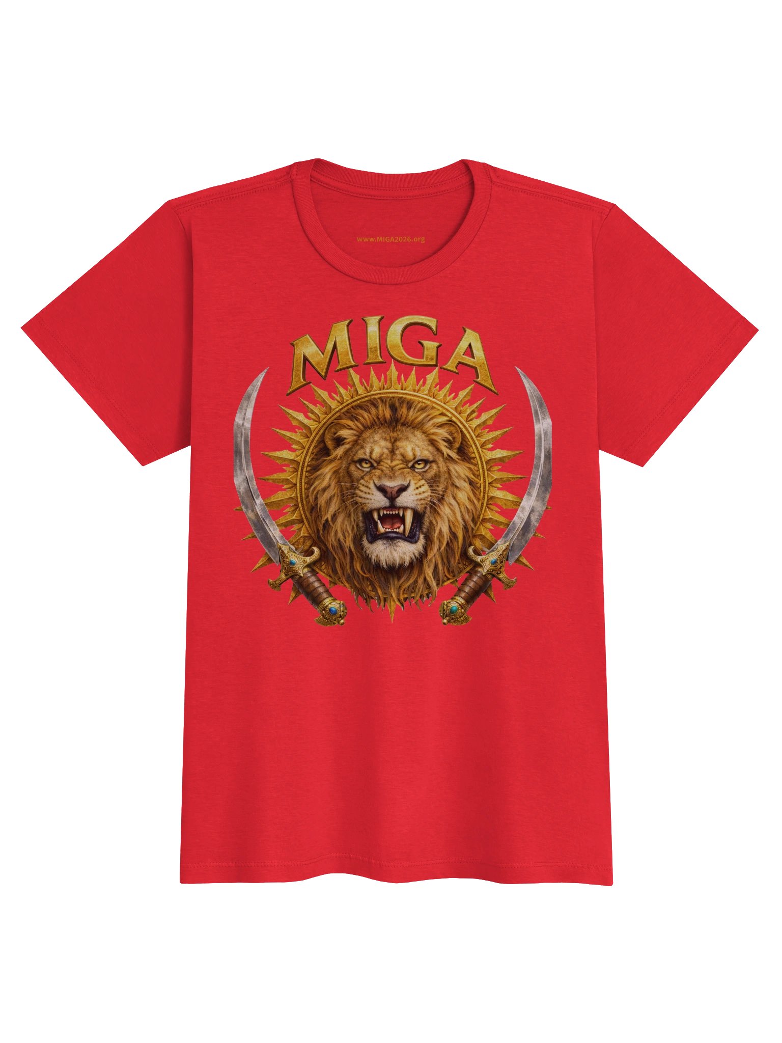 MIGA Lion Head Gold Women's Semi-Fitted Shirt product image (17)
