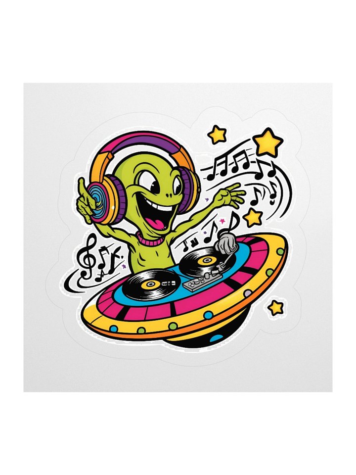 Alien DJ Groove Kiss-Cut Stickers product image (1)