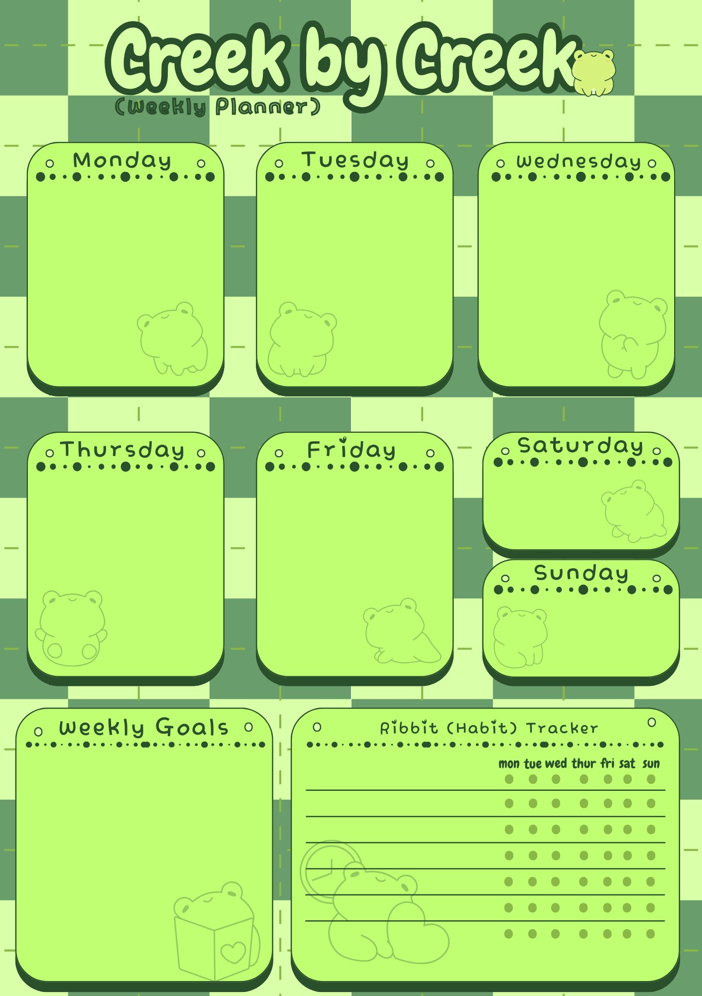 April's Planner Design - Frog Daily, Weekly, and Monthly Planner Sheets (A5 Size) product image (2)