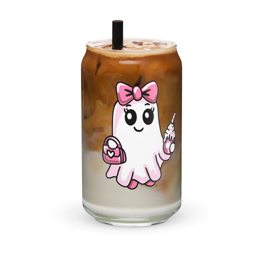 Cute Ghost 16oz Can-Shaped Drinking Glass product image (8)